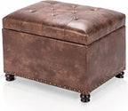 Joveco Leather Storage Ottoman, Foot Rest Stool by Joveco