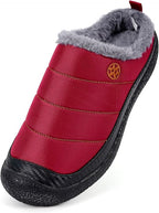 Womens Mens House Slippers Slip on Snow Winter Warm Fully Fur Lined Slippers - Image 2
