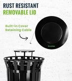 Trash can Lid for Alpine Commercial Outdoor Trash Can - Image 5