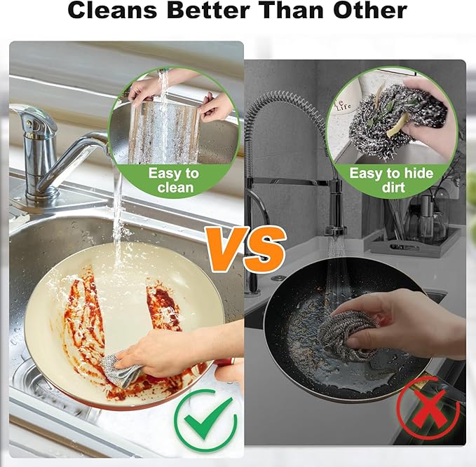 20pcs Non Scratch Wire Dishcloth Multipurpose Wire Dishwashing Rag - Image 3