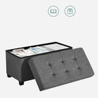 SONGMICS Storage Ottoman Bench, Foldable Foot Rest - Image 8
