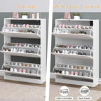 Shoe Cabinet with Odor Control and Back Panels, Deodorizing Slim 3-Flip Shoe - Image 5
