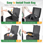 Flamaker 30 Gallon Trash Can, Resin Outdoor Garbage Can - Image 3