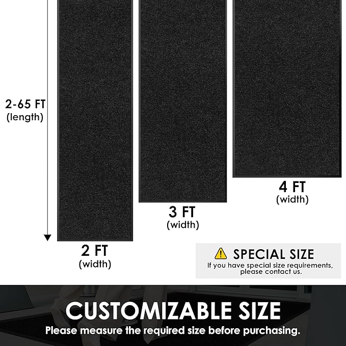 3′ x 62′ Front Door Mat Indoor Outdoor Entrance, Commercial Floor Mat Heavy - Image 2