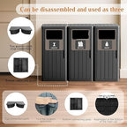 ROJIK 35" Tall Outdoor Trash Can, Weatherproof Resin Garbage Indoor Durable - Image 2