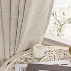 YoungsTex Natural Linen Curtains 84 Inch Length 2 Panels Rod Pocket Light - Image 9
