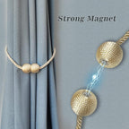Hion Magnetic Curtain Tiebacks Gray Blue 4 Pack, Curtain Tiebacks Buckles - Image 3