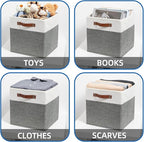 Temary Storage Cubes 12ﾗ12 Fabric Cube Storage Bins Foldable Storage Baskets - Image 4