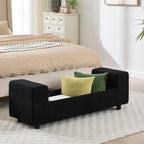 Teddy Storage Ottoman Bench, 55 Inch Upholstered Boucle Comfy Sherpa End of Bed - Image 5