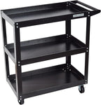 Utility Service Cart, 3 Shelf 200LBS Heavy Duty Steel Rolling Utility Cart - Image 2