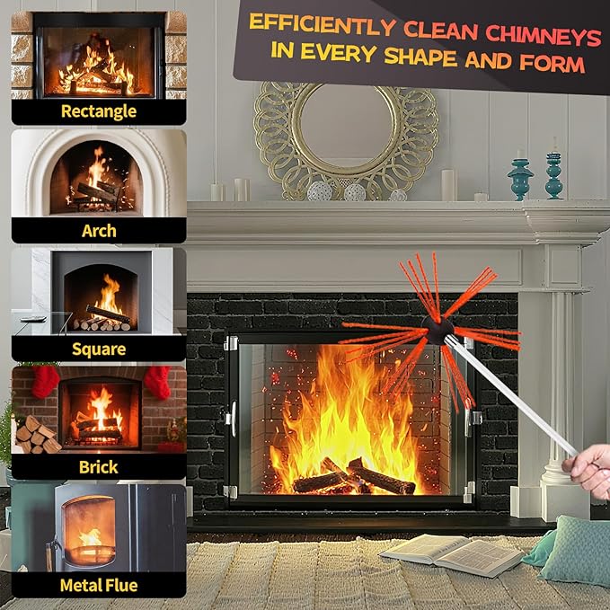 26 Feet Chimney Sweep Kit, Chimney Cleaning Kit - Image 6