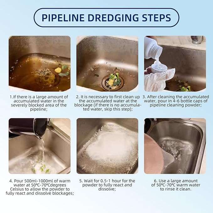 Sink Drain Cleaner, Pipeline Dredging Agent, Unclog Shower Drain, Pipe - Image 2