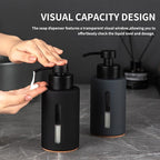 Enra Bathroom Soap Dispenser, 12oz Glass Black Soap Dispenser Stainless Steel - Image 4