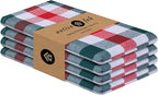 Native Fab Gingham Check Kitchen Towels 4 Pack 16x26 Inches by NativeFab
