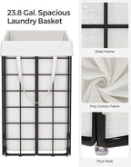 SONGMICS Laundry Hamper, 23.8 Gal. Laundry Basket, Collapsible Clothes Hamper - Image 6