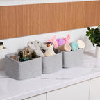Small Organizing Baskets for Cubes Shelf, 9.7x9.7x7.1 Inch Rope Woven Storage - Image 6
