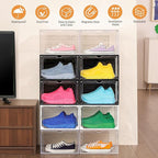 12 Pack Clear Shoe Boxes Stackable, Large Shoe Storage Organizer - Image 5