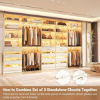 Aheaplus Closet System Set of 3, 138.5" Wood Closet Organizer System Tower - Image 5