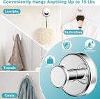 Suction Cup Hooks for Shower, Removable No Drill Towel Hooks, Upgraded 15 lbs - Image 5