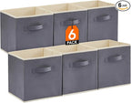 Lifewit Collapsible Fabric Storage Cubes Bins Set 11 Inch, Foldable Cubby by Lifewit