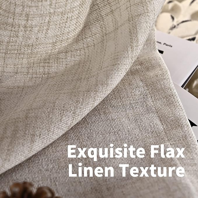 YoungsTex Natural Linen Curtains 45 Inch Length - Image 4