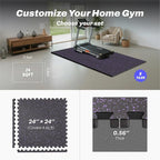 AIRHOP 0.56in Thick 24 Sq Ft Exercise Equipment Mats, 6 Tiles Upgraded Rubber - Image 4