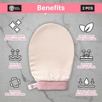 – Vegan Silk Exfoliating Glove for Face, and Hands | Natural Body Scrubber for - Image 2