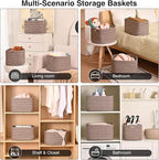 Storage Baskets for Organizing Shelves, Woven Cotton Rope Bins for Baby Nursery - Image 5