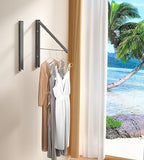 Dr.DJ Clothes Drying Rack with Rod, Wall-Mounted Retractable & Foldable Clothes - Image 6