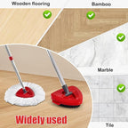 Spin Mop Replacement Handle, 2 Pack Mop Head&Base Scrub Brush 4-Section - Image 8