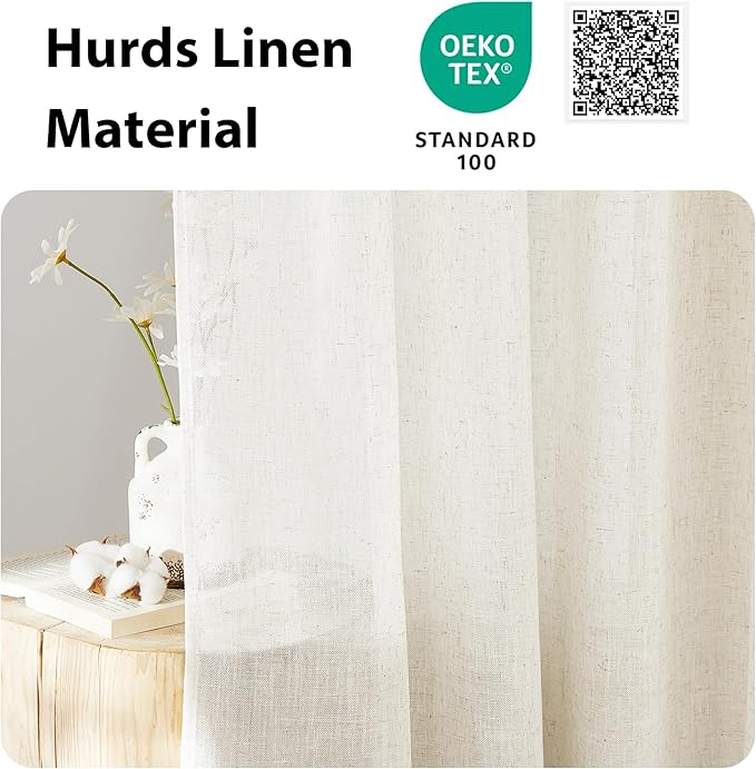 NICETOWN Linen Sheer Door Curtain Panel - Image 6