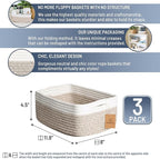NaturalCozy 11.8"x8"x4.5” Storage Baskets - Image 2