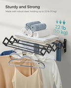 SONGMICS Clothes Drying Rack, Wall-Mounted Drying Rack Clothing, Small - Image 5