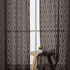 Aiyufeng Sheer Curtains 63 Inch Length 2 Panels Set, Solid Brown Light - Image 3