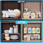 LargeWhite Cabinet Storage Shelf Rack Set of 6, Rustproof Metal Wire Kitchen - Image 4