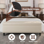 Storage Ottoman Bench, 51-Inch Large Storage Bench - Image 7