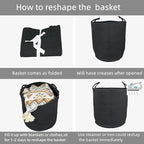 Black Cotton Rope Laundry Basket Hamper - Image 6