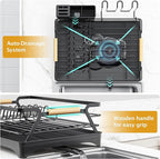 Epicano Dish Drying Rack for Kitchen Counter, Space-Saving Dish Rack, Rustproof - Image 4