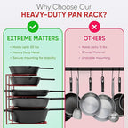 Heavy-Duty Pots and Pans Organizer | 5-Tier Cookware & Lid Storage Rack | - Image 4