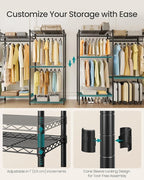SONGMICS Heavy-Duty Clothes Rack, Garment Rack, Portable Closet, 68.7-Inch Wide - Image 4