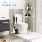 HAMITOR Toilet Plunger and Bowl Brush Set: 2 in 1 Stainless Steel Heavy Duty - Image 6