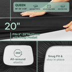 OhGeni 100% Waterproof Mattress Protector, Queen Size Mattress Pad, Fits 6"-20" - Image 2