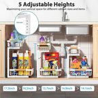 Under Sink Organizer Storage 1 pack, 2 Tier Slide Out Height Adjustable Pull - Image 4