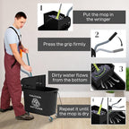 HOMCOM Compact Mop Bucket with Wringer on Wheels - Image 5