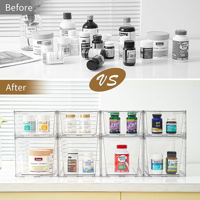 8Pack Stackable Kitchen Storage Organizer, Pantry Organizers and Storage - Image 4