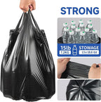 Small Trash Bags with Handles 2.6 Gallon 200 Count Black - Image 5
