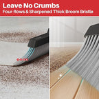 JOYMOOP Black and Red Broom and Dustpan Set, Upright Angle Design - Image 5