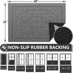 FONEYI Indoor Door Mat 32" x 40", Dirt Trapper Door Mats Non-Slip Entryway Rugs - Image 2