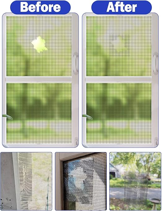 Wohohoho Window Screen Repair Tape, 3 in X 40 FT Black Screen Patch Repair Kit - Image 6
