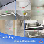 TOUSEA White Caulk Tape for Bathtub Self Adhesive, 1.5" x 19.7Ft sealant Caulk - Image 3